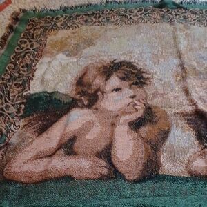 Cherub Design Tapestry Blanket
